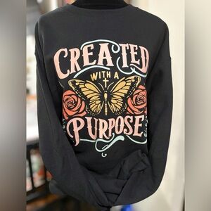 Created With A Purpose Christian Women’s Sweatshirt Faith Apparel X-Large